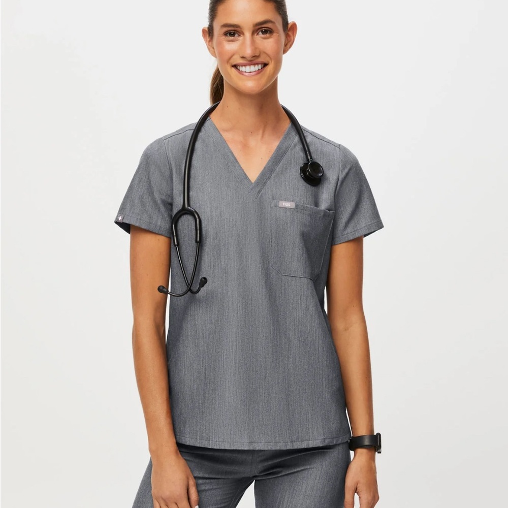 Figs Graphite Catarina One-Pocket Scrub Top